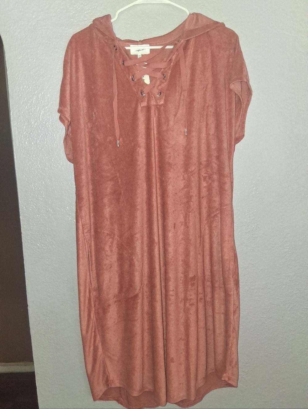Soma Weekend NWT Bamboo Terry Hoodie Dress Short Cedar Wood XXL
